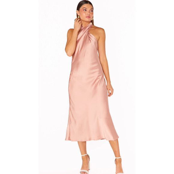 Show Me Your MuMu Blush Pink Midi Dress - Picture 1 of 10
